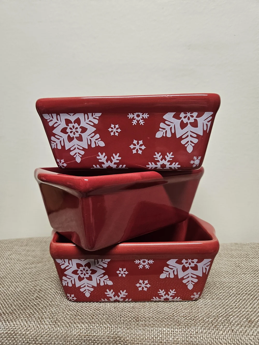 Red Ceramic Mini Loaf Pans - Set